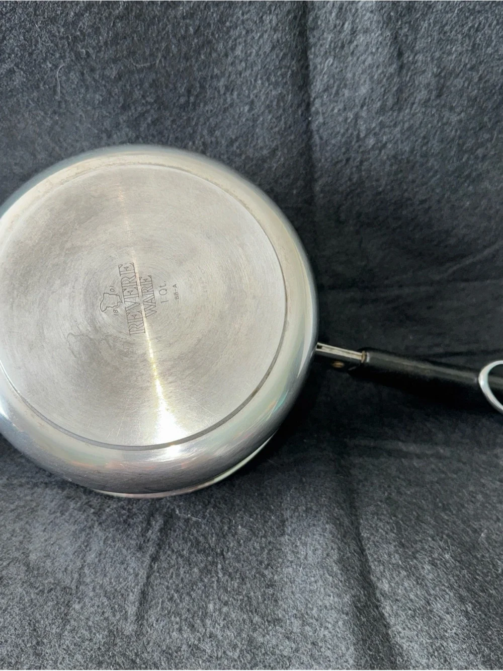 Vintage Revere Ware 1801 1 Qt Pot w/Lid Stainless Steel Tri Ply Bottom USA